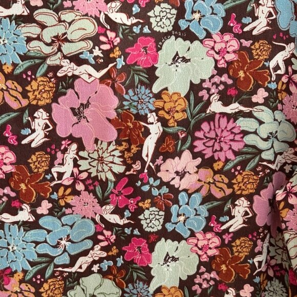 FRNCH Paris Adellia Expression Woven Floral Patterned Boho Dress Small - Picture 8 of 9